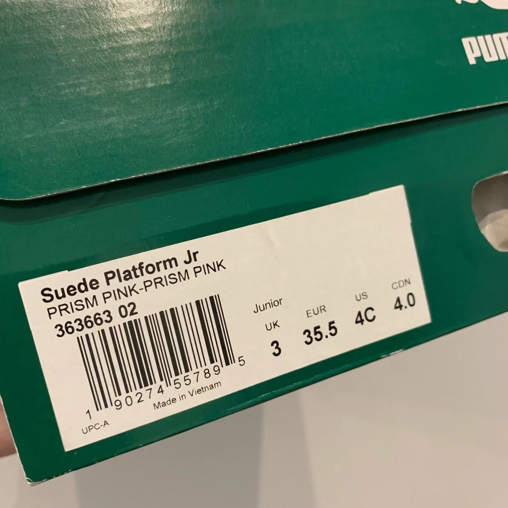 PUMA Kids shoes size 5 suede platform Jr sneakers, prism pink - Picture 7 of 8